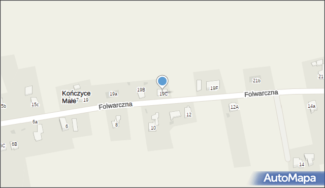 Kończyce Małe, Folwarczna, 19C, mapa Kończyce Małe