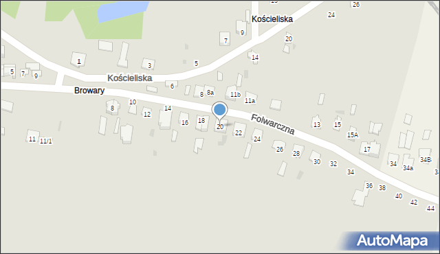 Końskie, Folwarczna, 20, mapa Końskie