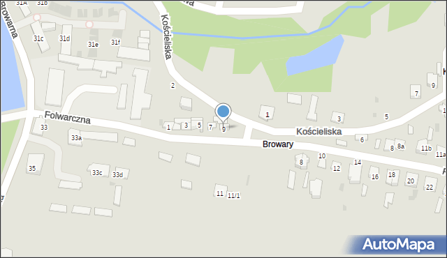 Końskie, Folwarczna, 9, mapa Końskie