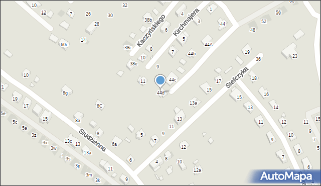 Kraków, Folwarczna, 44d, mapa Krakowa