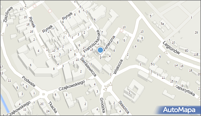 Krosno, Forteczna, 2, mapa Krosna