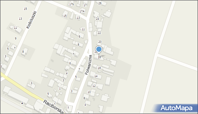 Krowiarki, Folwarczna, 18, mapa Krowiarki