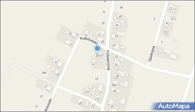 Krowiarki, Folwarczna, 23, mapa Krowiarki