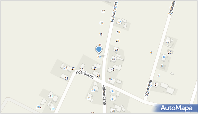 Krowiarki, Folwarczna, 29, mapa Krowiarki