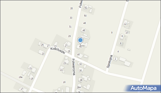 Krowiarki, Folwarczna, 42, mapa Krowiarki