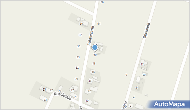 Krowiarki, Folwarczna, 50, mapa Krowiarki