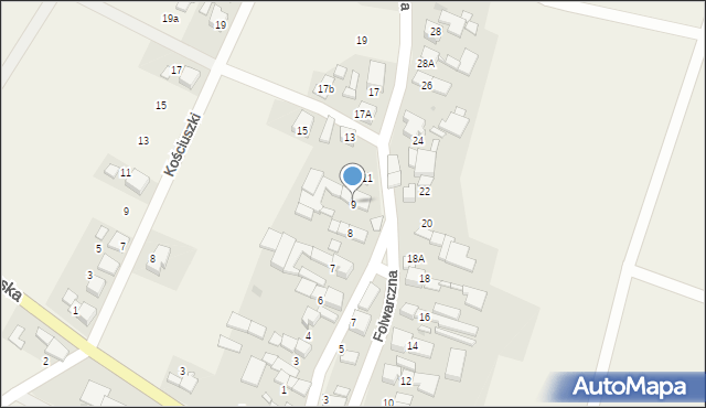 Krowiarki, Folwarczna, 9, mapa Krowiarki