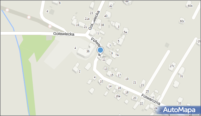 Lędziny, Folwarczna, 11a, mapa Lędziny