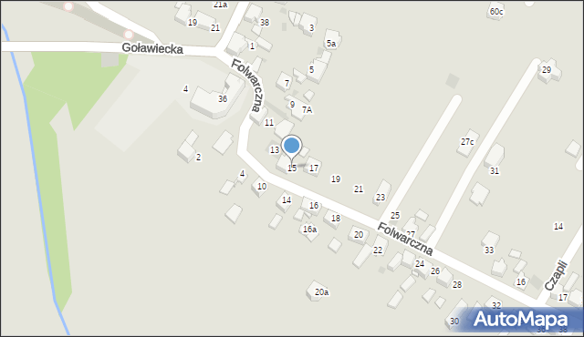 Lędziny, Folwarczna, 15, mapa Lędziny