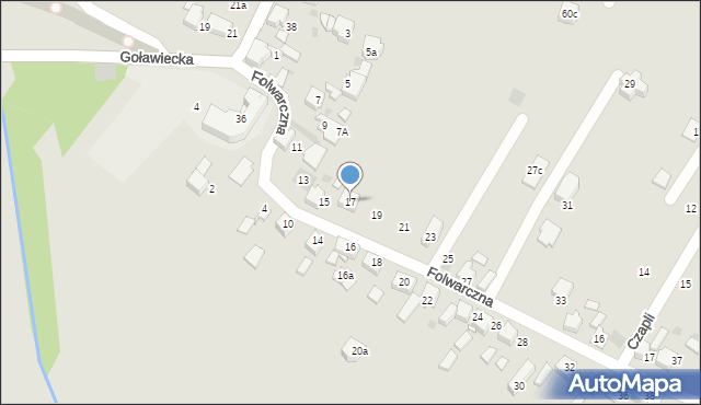 Lędziny, Folwarczna, 17, mapa Lędziny