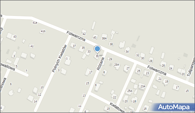 Łochów, Folwarczna, 31, mapa Łochów