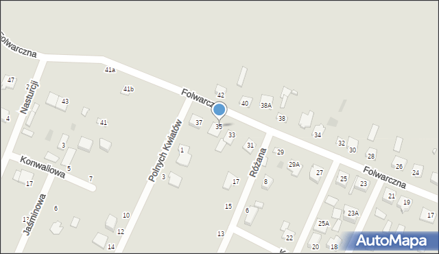 Łochów, Folwarczna, 35, mapa Łochów