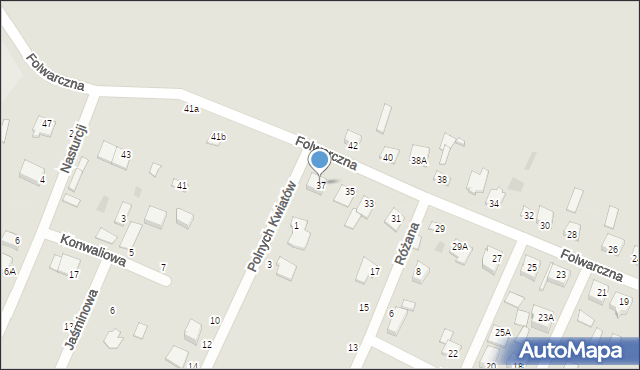 Łochów, Folwarczna, 37, mapa Łochów