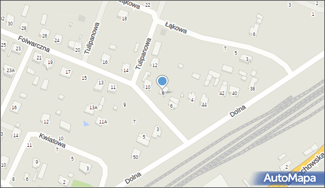 Łochów, Folwarczna, 8, mapa Łochów