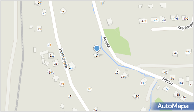 Miechów, Folusz, 17, mapa Miechów