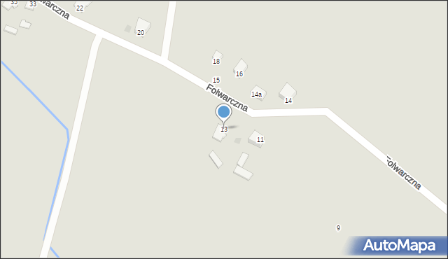 Myszków, Folwarczna, 13, mapa Myszków