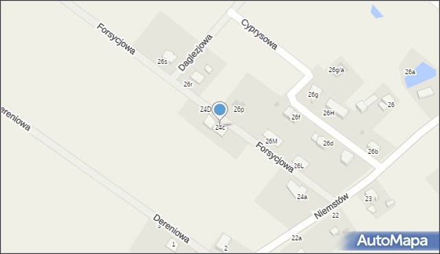 Niemstów, Forsycjowa, 3, mapa Niemstów