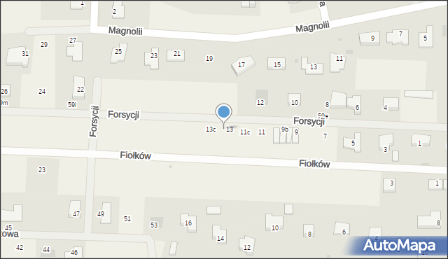 Nowe Bielice, Forsycji, 13a, mapa Nowe Bielice