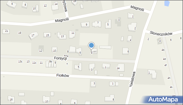 Nowe Bielice, Forsycji, 4, mapa Nowe Bielice