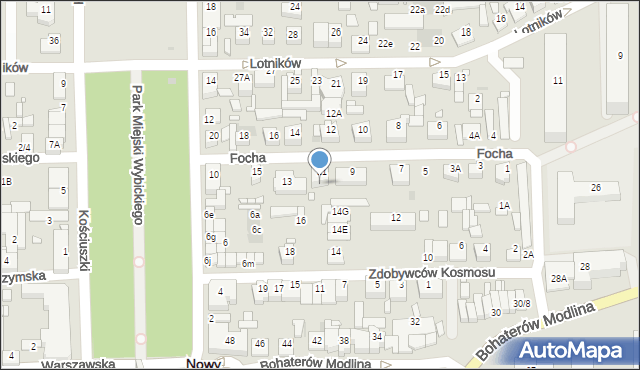 Nowy Dwór Mazowiecki, Focha Ferdynanda, marsz., 11b, mapa Nowy Dwór Mazowiecki