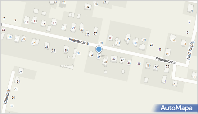 Paczkowo, Folwarczna, 36, mapa Paczkowo