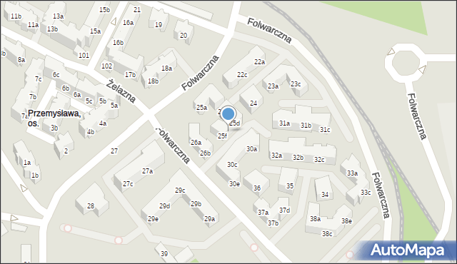 Poznań, Folwarczna, 25e, mapa Poznania