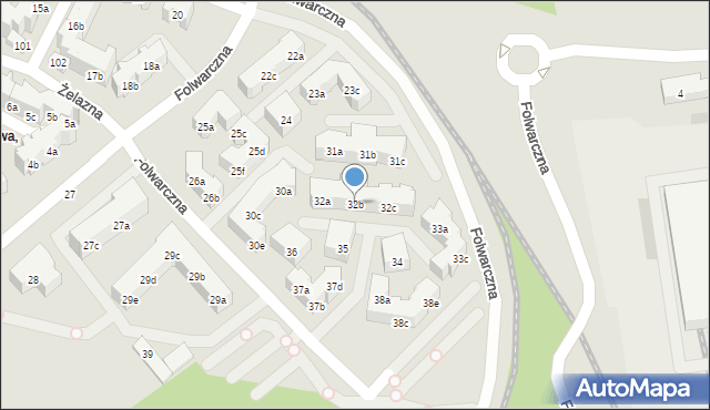 Poznań, Folwarczna, 32b, mapa Poznania