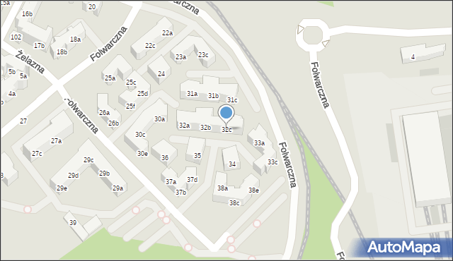 Poznań, Folwarczna, 32c, mapa Poznania