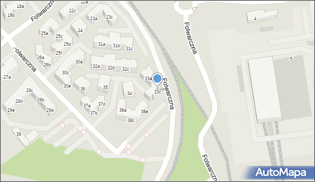 Poznań, Folwarczna, 33c, mapa Poznania