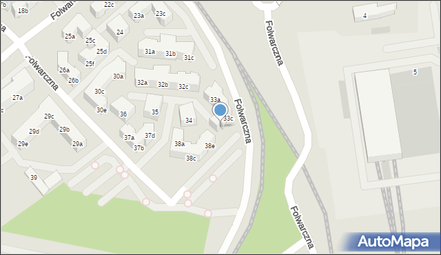 Poznań, Folwarczna, 33d, mapa Poznania