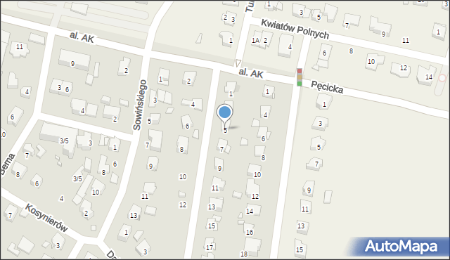 Pruszków, Focha Ferdynanda, marsz., 5, mapa Pruszków