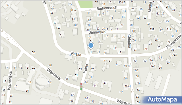 Radom, Folwarczna, 1, mapa Radomia