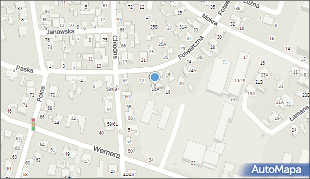 Radom, Folwarczna, 14A, mapa Radomia