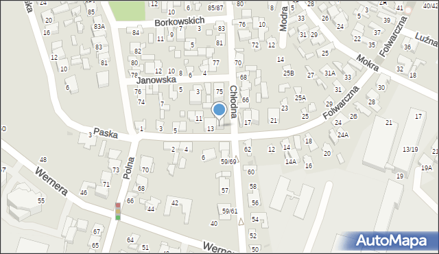 Radom, Folwarczna, 15, mapa Radomia