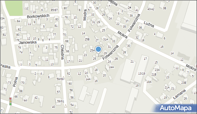 Radom, Folwarczna, 27A, mapa Radomia