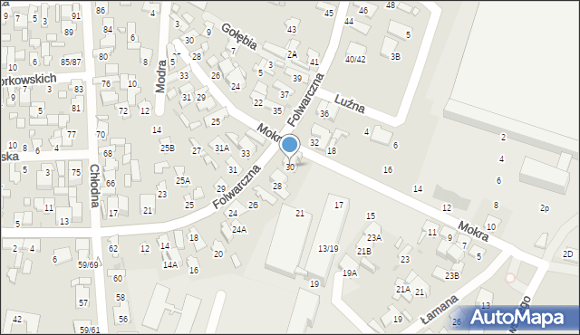 Radom, Folwarczna, 30, mapa Radomia