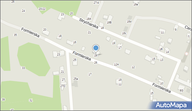 Radom, Formierska, 14, mapa Radomia