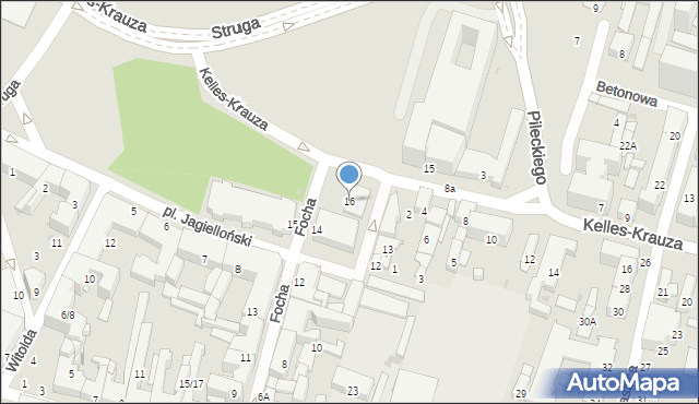 Radom, Focha Ferdynanda, marsz., 16, mapa Radomia