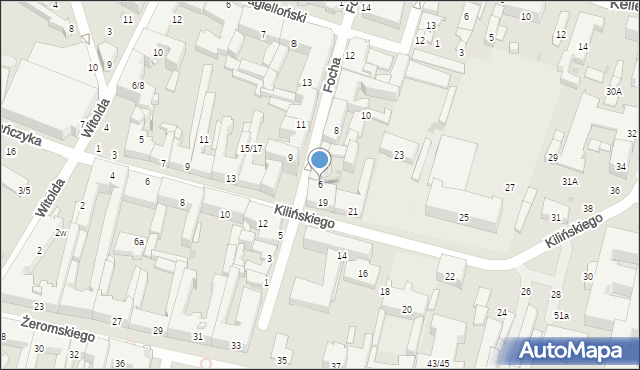 Radom, Focha Ferdynanda, marsz., 6, mapa Radomia