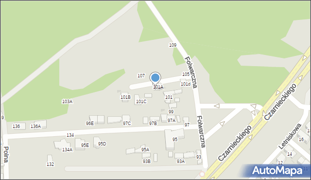 Radom, Folwarczna, 103, mapa Radomia