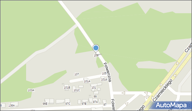 Radom, Folwarczna, 109, mapa Radomia