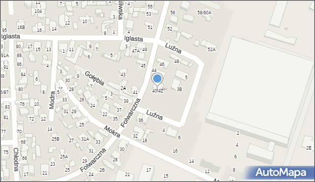 Radom, Folwarczna, 40/42, mapa Radomia