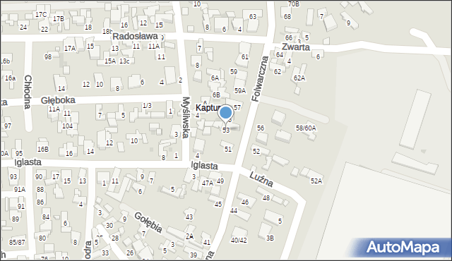 Radom, Folwarczna, 53, mapa Radomia