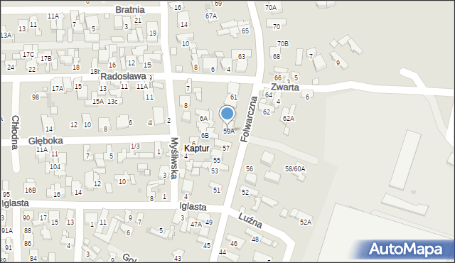 Radom, Folwarczna, 59A, mapa Radomia