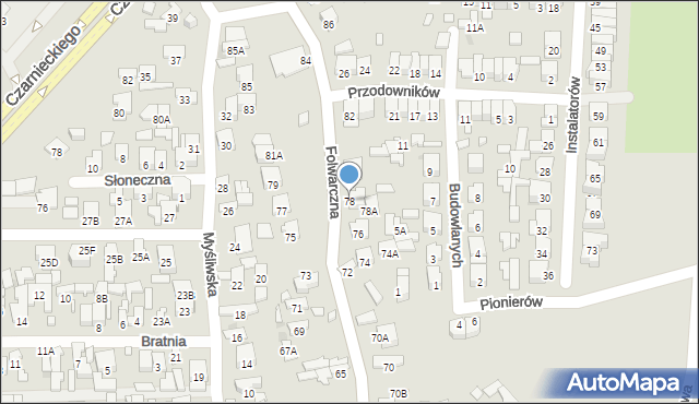 Radom, Folwarczna, 78, mapa Radomia