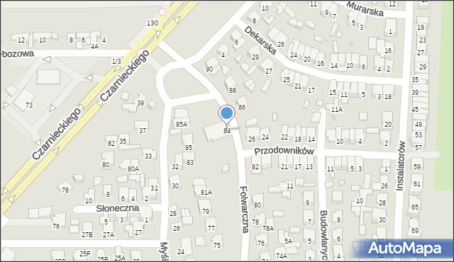 Radom, Folwarczna, 89, mapa Radomia