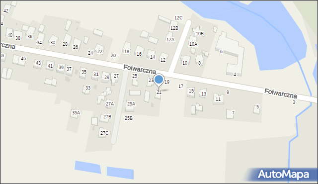 Rogóźno, Folwarczna, 21, mapa Rogóźno