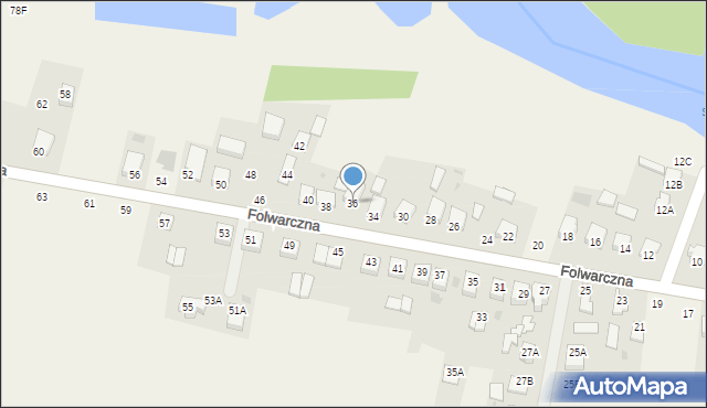 Rogóźno, Folwarczna, 36, mapa Rogóźno