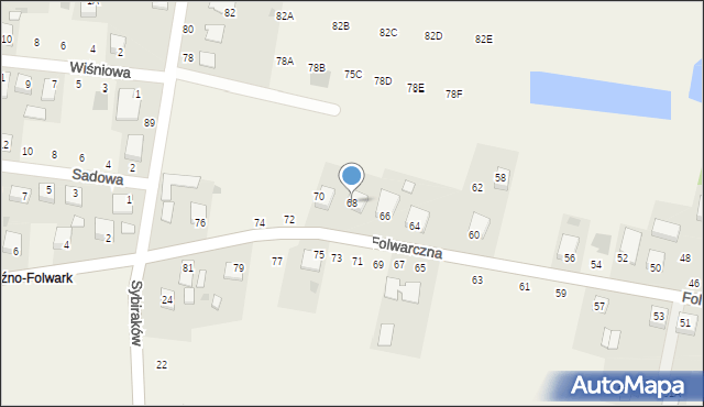 Rogóźno, Folwarczna, 68, mapa Rogóźno