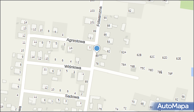 Rogóźno, Folwarczna, 80, mapa Rogóźno